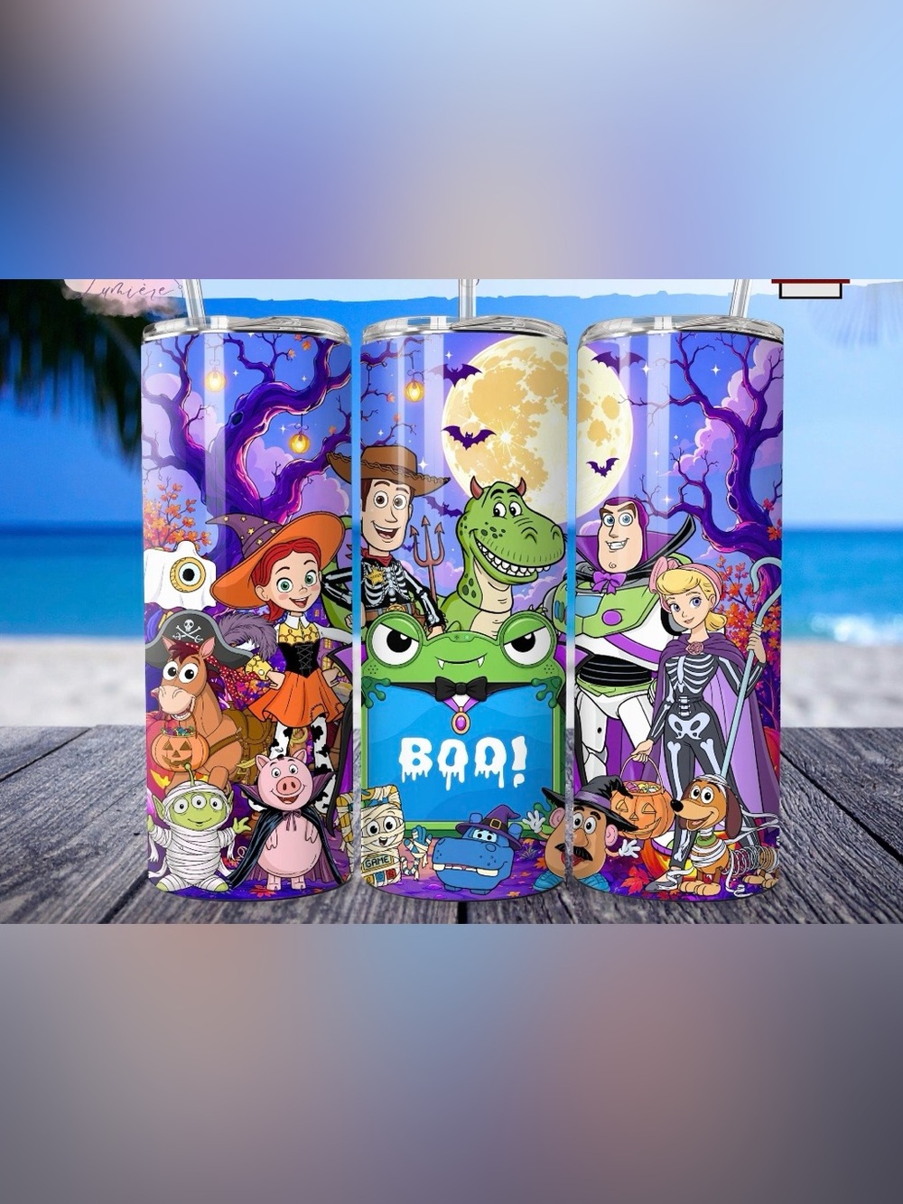 Halloween Toy Story Stainless Steel Tumbler - Purple